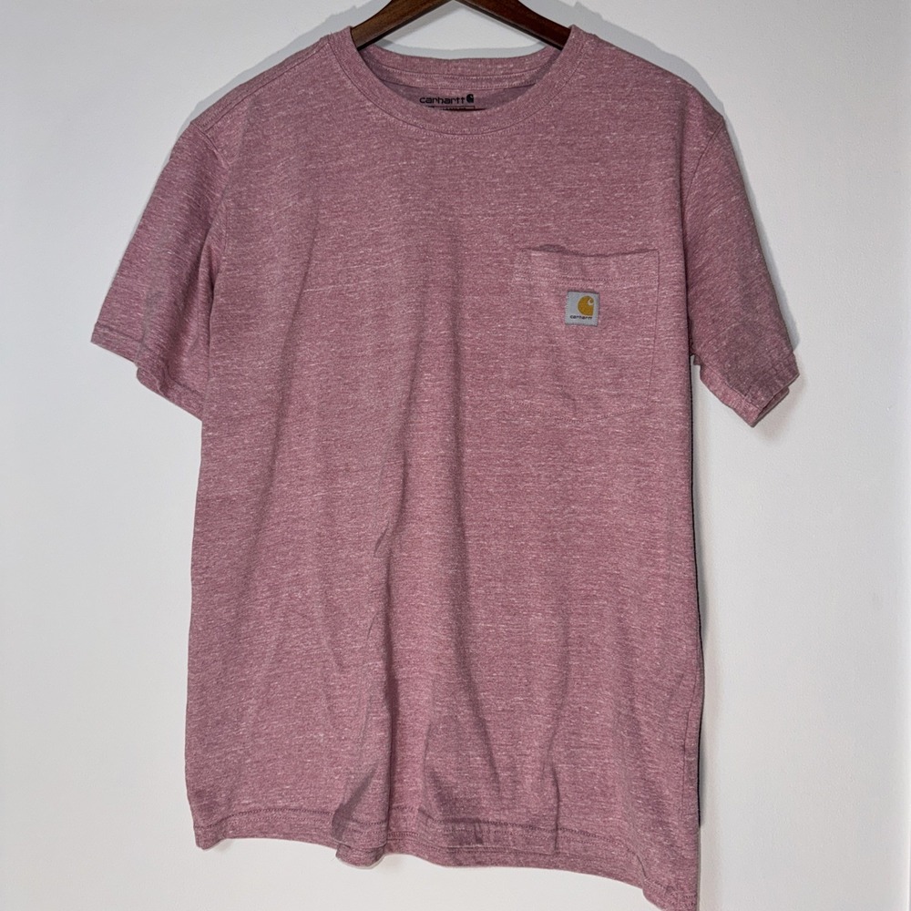 Carhartt Adult M Short Sleeve Loose Fit Logo Pocket T-Shirt Rust Salmon M‎